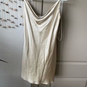 ENDLESS ROSE IVORY SATIN SLIP DRESS